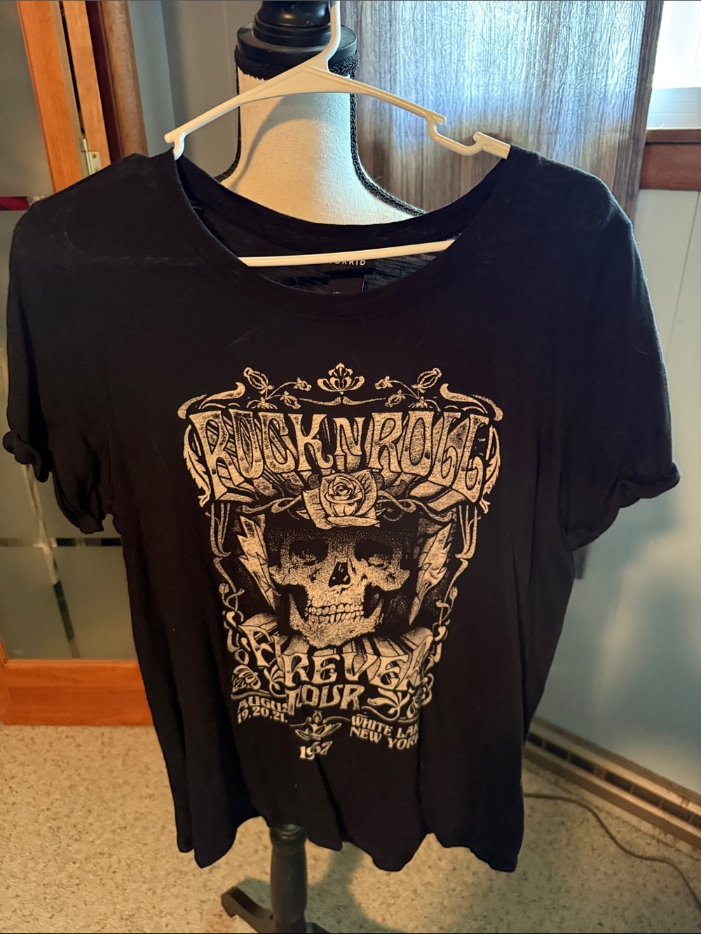 torrid Black Graphic Skull Tee with Cream Print